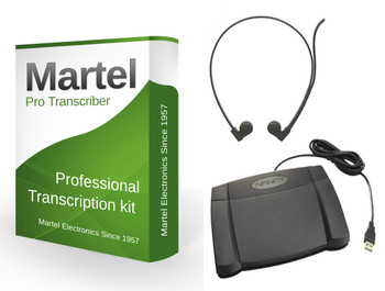 Professional Transcription software with USB 3 way foot pedal and headset